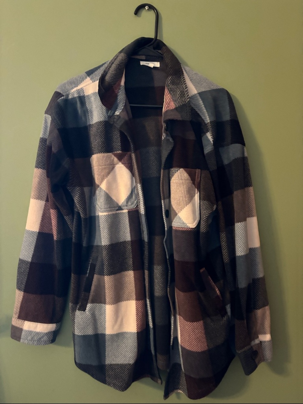 Maurices Plaid Shirt Jacket in Blue, Gray & Brown Tones